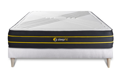 Ensemble Matelas Sommier 140x200 cm - Sommier Blanc (déjà monté) - Ultra
