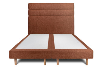 Lit 2x100x200 cm avec Tête de lit à lignes - Tissu Bouclette