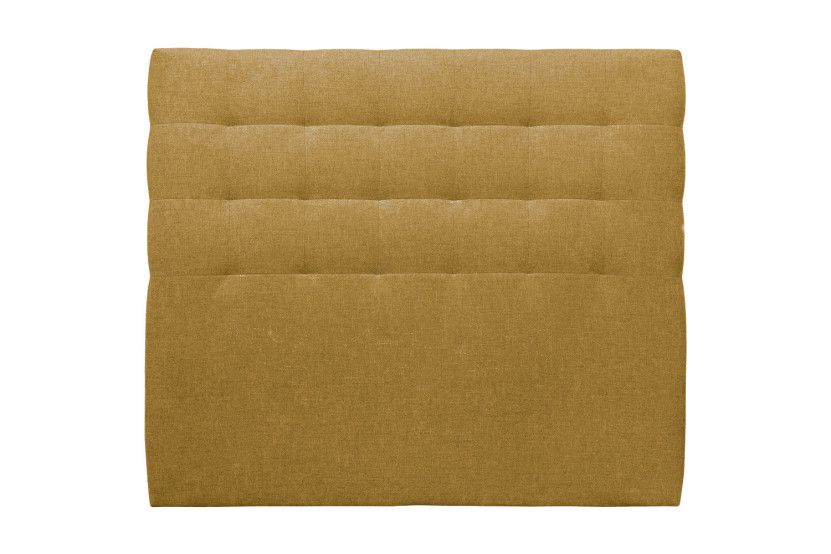 Tête de lit 150 cm Capitonnée - Tissu Toile Natté Jaune