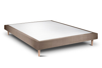Sommier Tapissier 160x200 cm (déjà monté) - Velours - Taupe