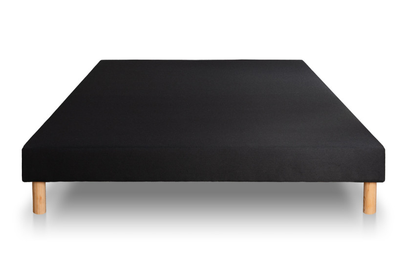 Pack lit complet 140x200 cm - Matelas + Sommier Noir + 2 oreillers + Couette - Privilège