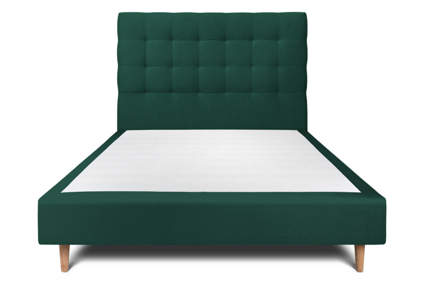 Lit 150x190 cm avec Tête de lit capitonnée - Tissu Velours
