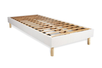 Ensemble Matelas Sommier 90x200 cm - Sommier Blanc (en kit) - Actiflex Confort