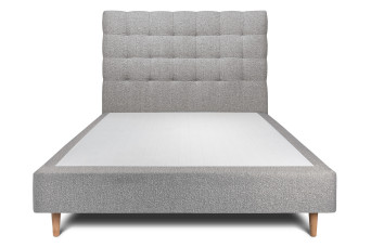 Lit 140x200 cm avec Tête de lit capitonnée - Tissu Bouclette