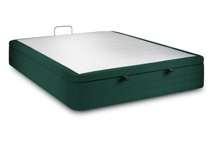 Sommier Coffre 160x200 cm - Velours - Vert