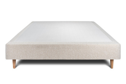 Sommier Tapissier 140x190 cm - H35 cm - Bouclette - Beige clair
