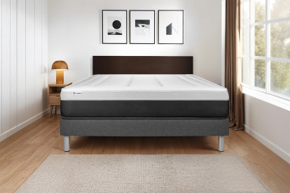 Ensemble Matelas Sommier 140x190 cm - Sommier Gris (en kit) - Vital Form