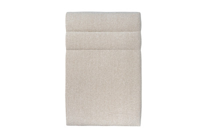 Lit 90x200 cm - Sommier tapissier H29 cm + tête de lit à lignes - Tissu Bouclette Beige Clair