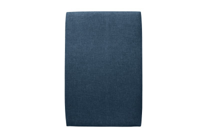 Lit 90x200 cm - Sommier tapissier H35 cm + tête de lit tapissée - Tissu Toile natté Bleu Océan