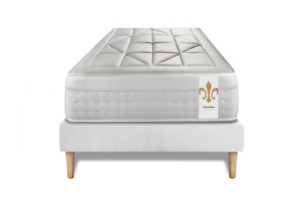 Ensemble Matelas Sommier 90x200 cm - Sommier Blanc (en kit) - Vingt-Huit