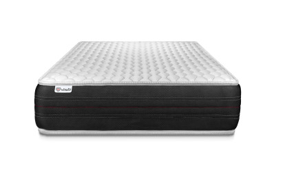 Ensemble Matelas Sommier 90x200 cm - Sommier Blanc (déjà monté) - Vitalspring