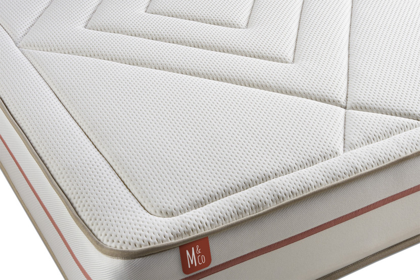Ensemble Matelas Sommier 90x190 cm - Sommier Blanc (déjà monté) - Le Paisible